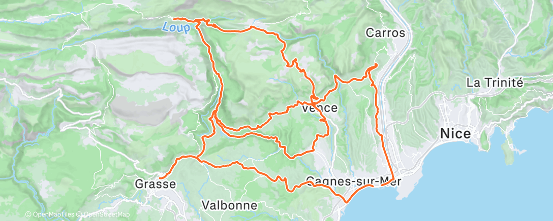 Map of the activity, Cyclisme