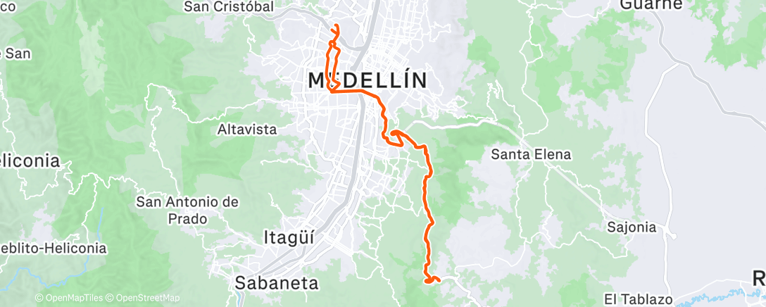 Map of the activity, Vuelta ciclista por la mañana