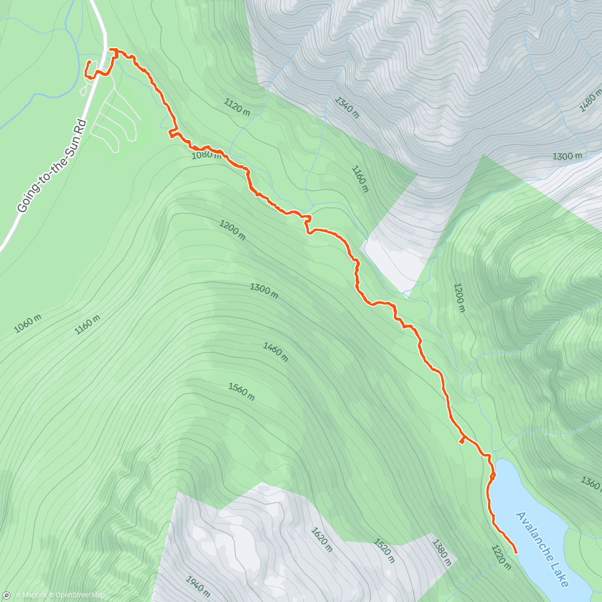 Map of the activity, Lunch Hike