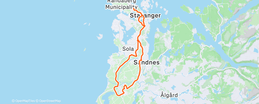 Map of the activity, RomjulsRide i stiv kuling