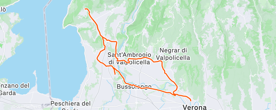 Map of the activity, Pedalata mattutina