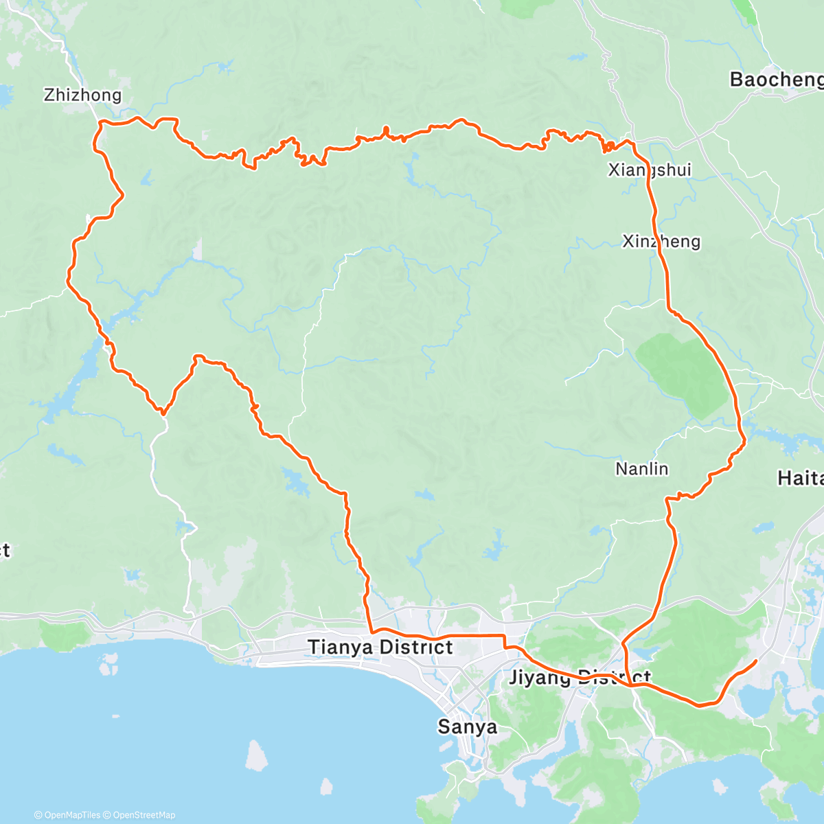 Map of the activity, 🇨🇳🌴 A big loop! 👌🏼☀️🐍