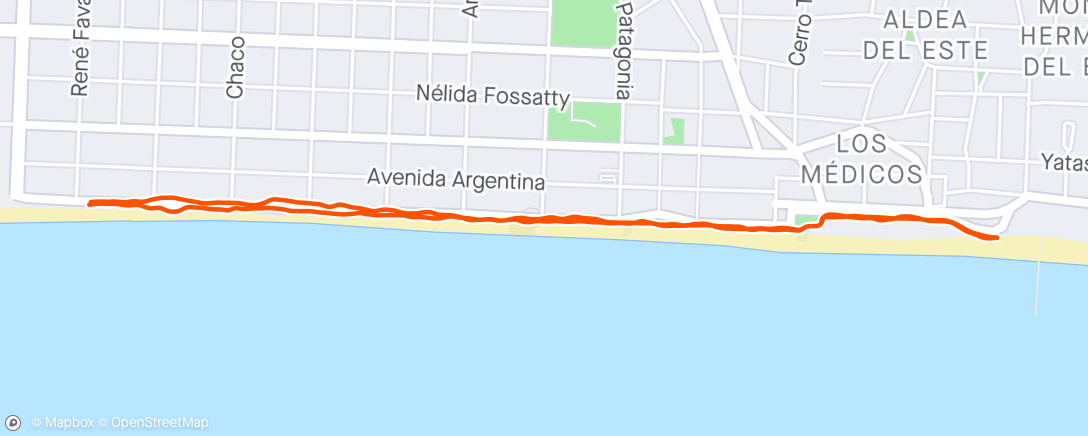 Map of the activity, Carrera por la tarde