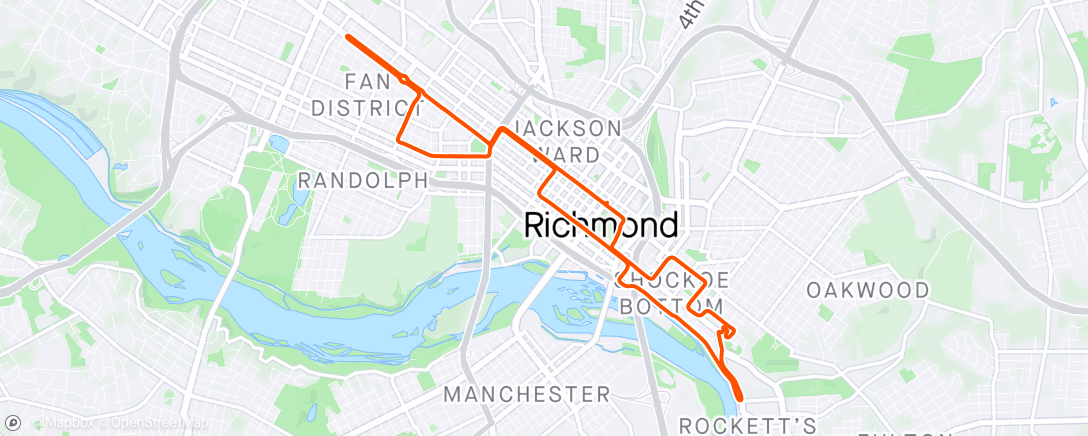 Map of the activity, Zwift - Group Ride: PACK SUB2 Saturday + KOM After Party (D) on Libby Hill After Party in Richmond