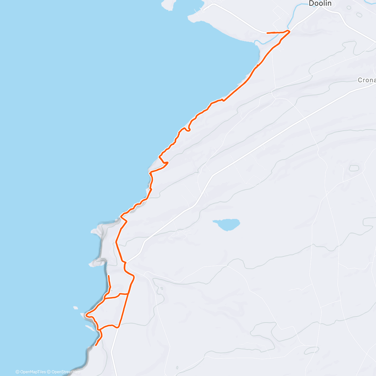 Map of the activity, 🇮🇪🏃Moher Cliff run