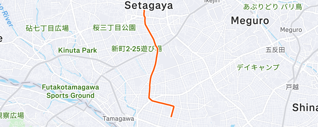 Map of the activity, 夕方のライド