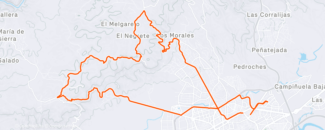 Map of the activity, Bicicleta por la mañana