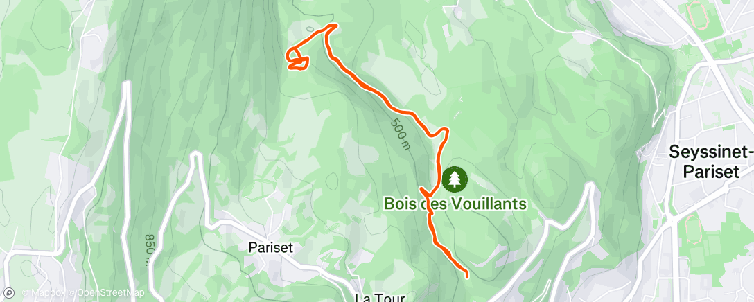 Map of the activity, Trail en soirée