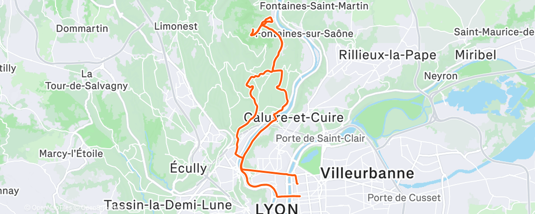 Карта физической активности (Sortie vélo dans l'après-midi)