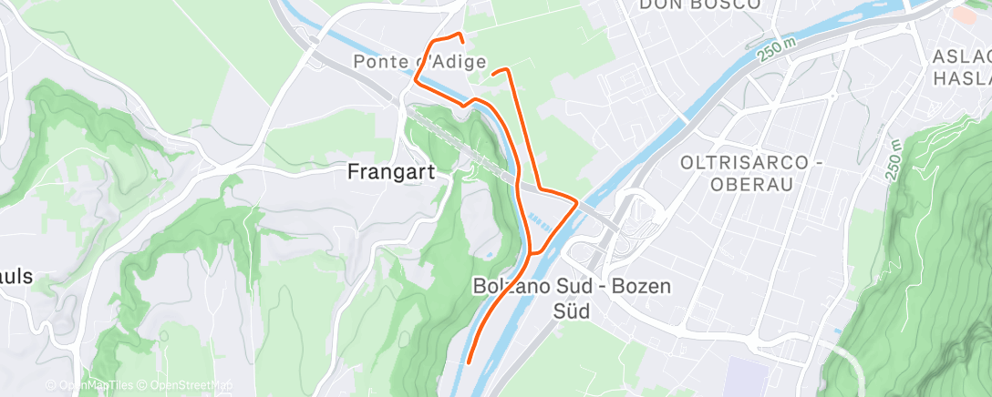 Map of the activity, Lauf am Nachmittag