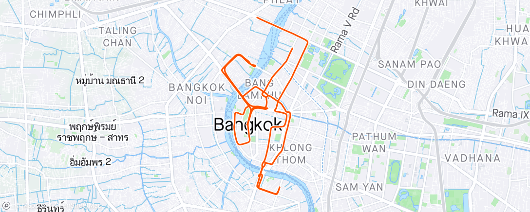 Map of the activity, Songkran Ride