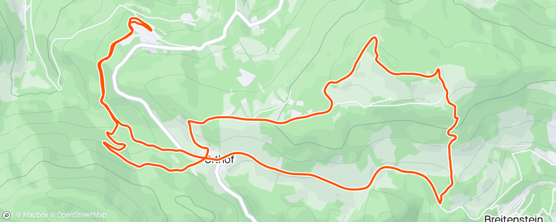 Mapa de la actividad, Evening Trail Run