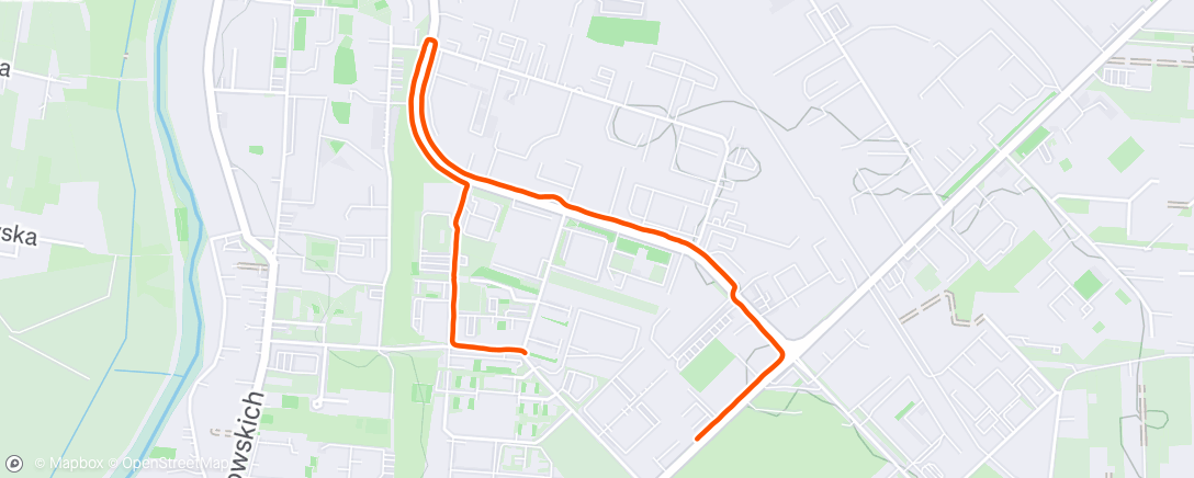 Map of the activity, Afternoon Run