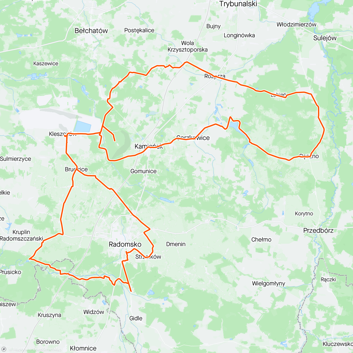 Map of the activity, Trasa GPA Kleszczów i cuś tam jeszcze