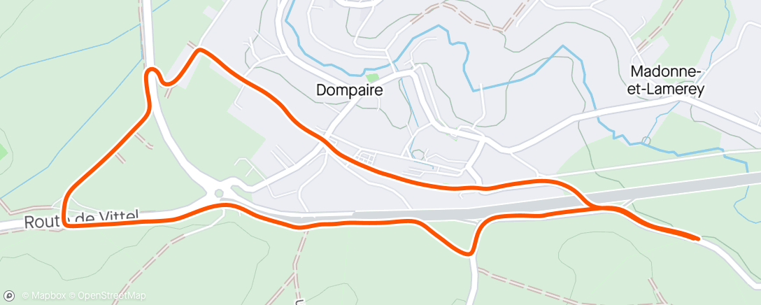 Map of the activity, Evening Run