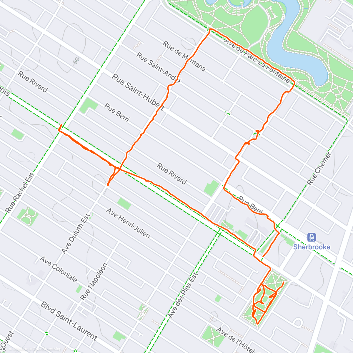 Map of the activity, Montreal Stroll