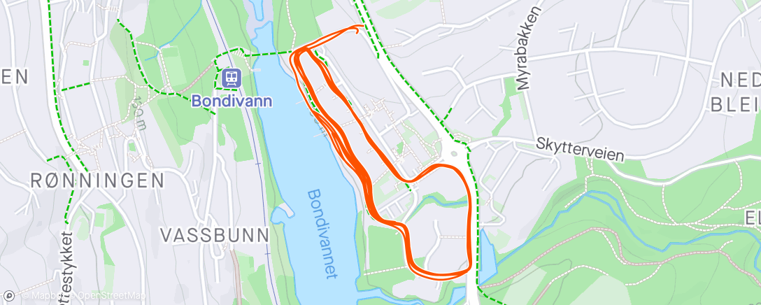 Map of the activity, Rolig 5km + 5x SL