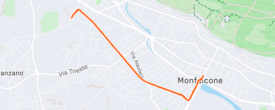 Map of the activity, Camminata di Natale 🎄 con la Bora 💨