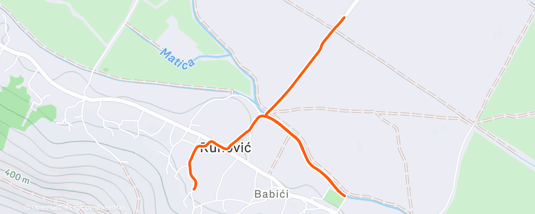 Map of the activity, Afternoon Run