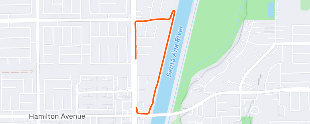 Map of the activity, Evening Run