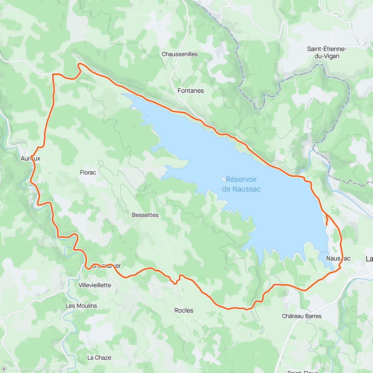 Map of the activity, Vélo - Stage NST J4 - Tour du Lac