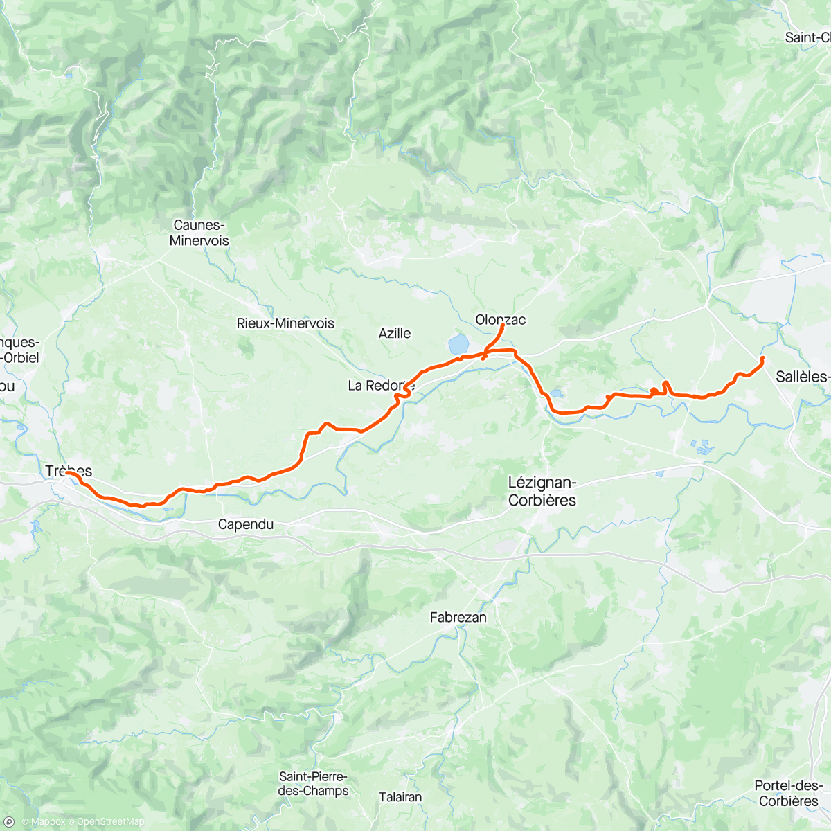 Map of the activity, Canal du Midi J3 : Trèbes à Somail