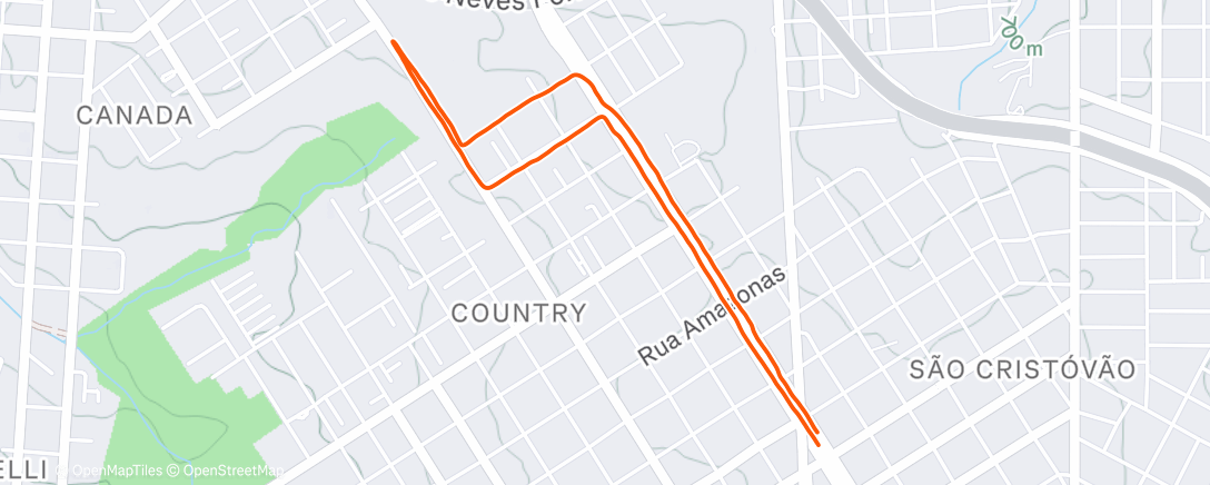 Map of the activity, Corrida da tarde