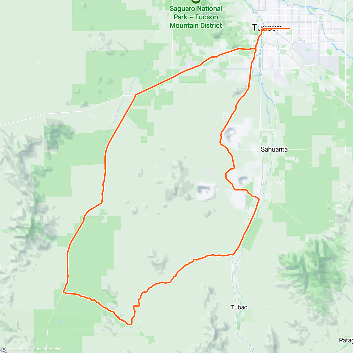 Map of the activity, Shootout with some Arivaca