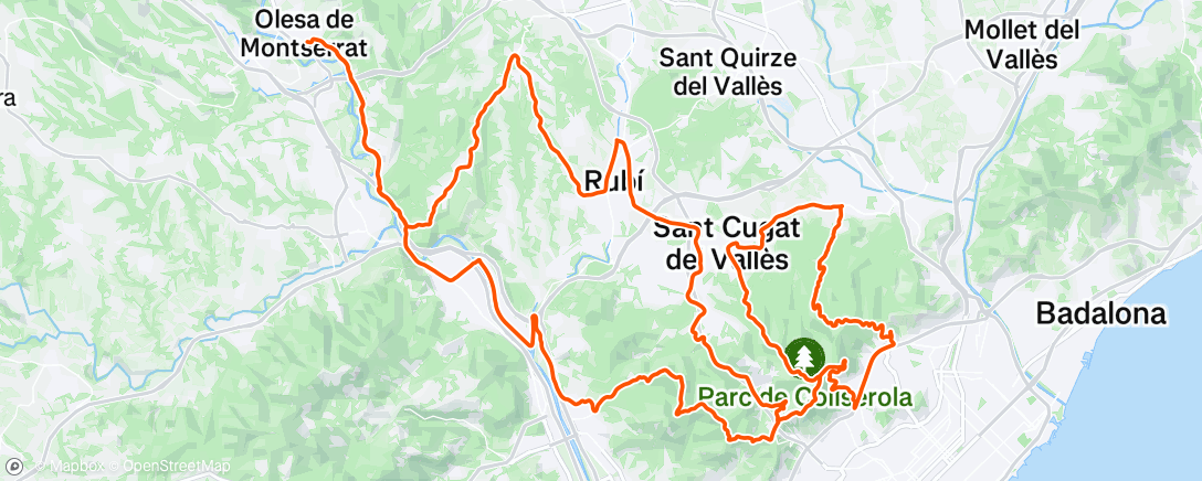 Map of the activity, Bicicleta por la mañana