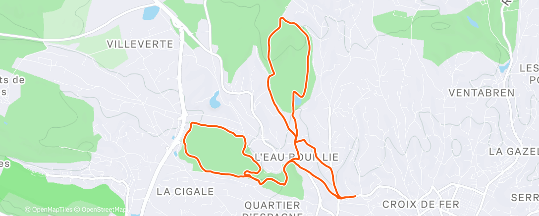 Map of the activity, Trail dans l'après-midi