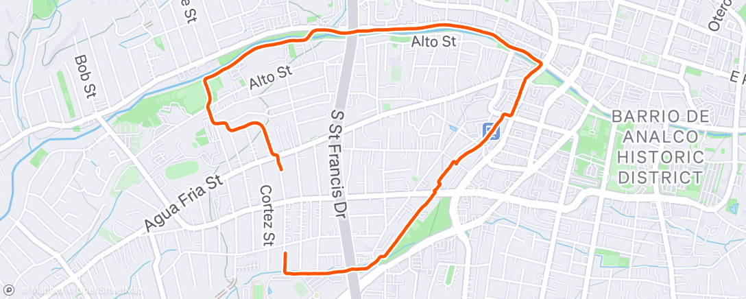 Map of the activity, Afternoon Run