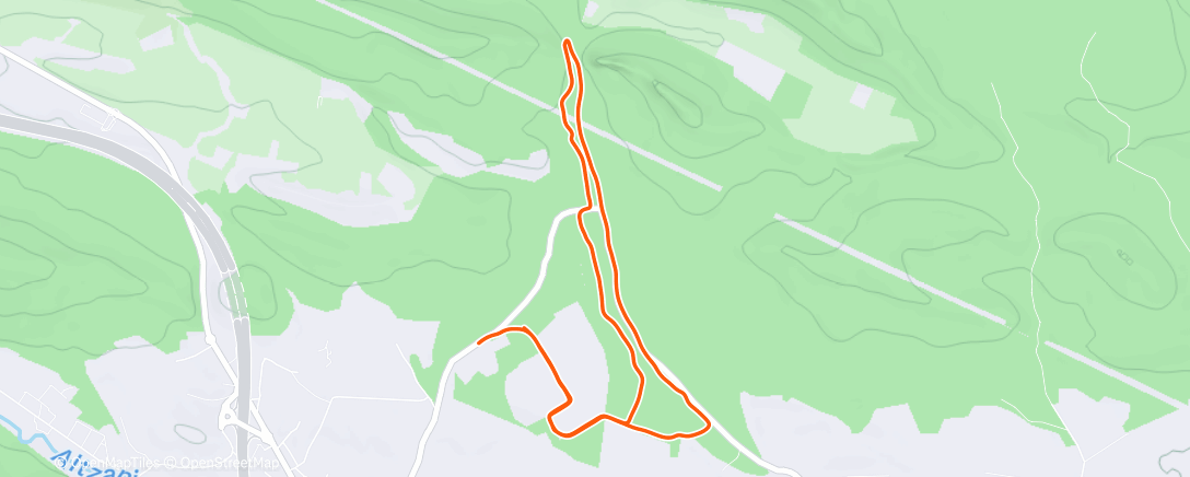 Map of the activity, Afternoon Run