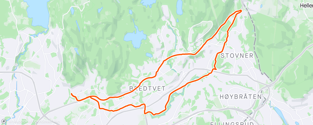 Map of the activity, 20km, 8km terskel.