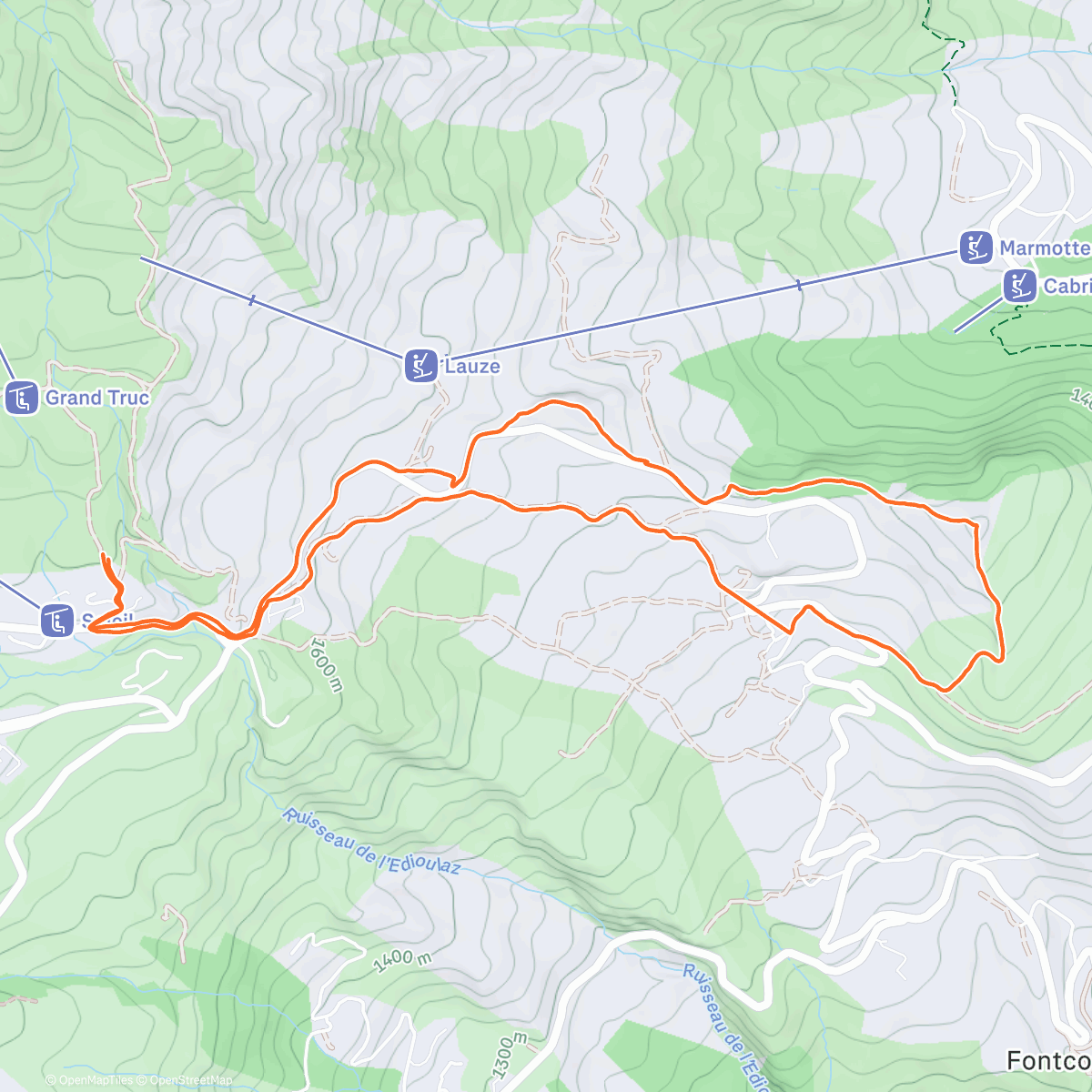 Map of the activity, Les 3 Croix