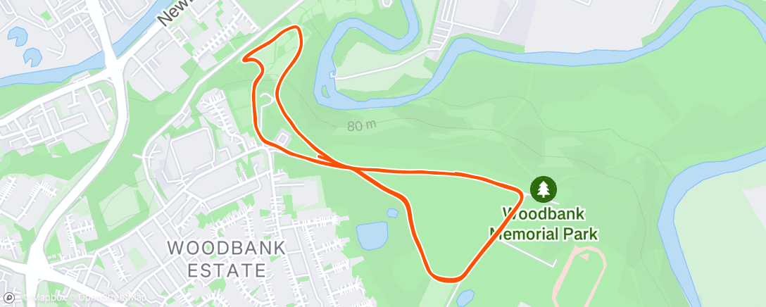 Map of the activity, Woodbank Parkrun ⛰️ 🥵