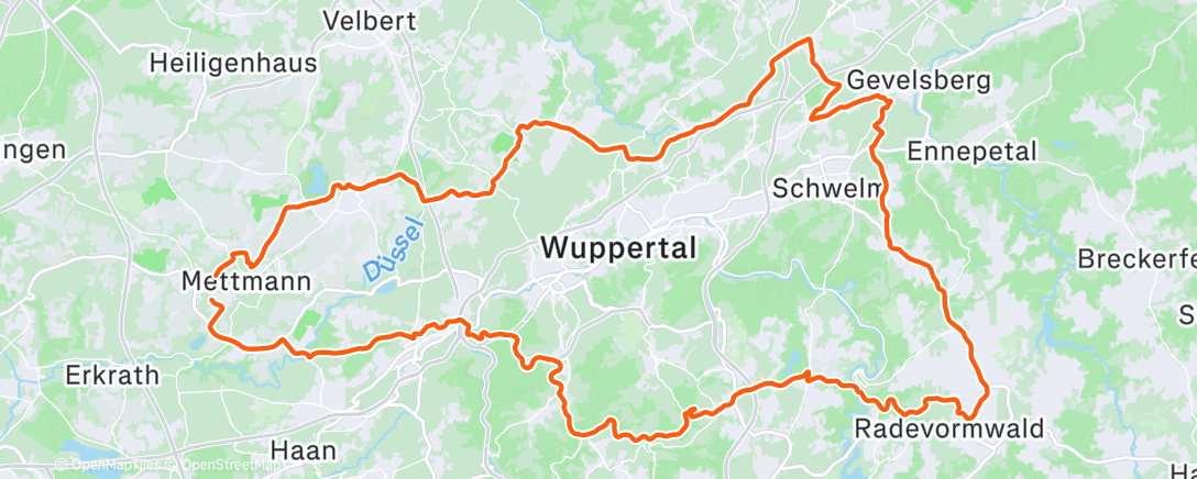 Map of the activity, Lunch Ride