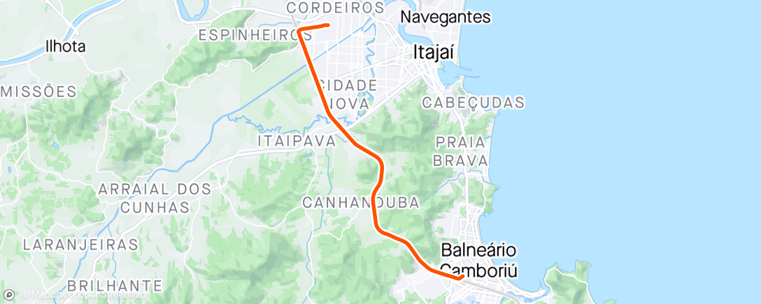 Map of the activity, Ida pro Trabalho- chega e Chuva
