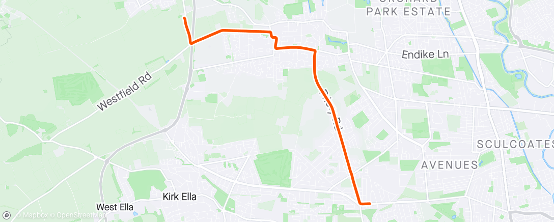 Map of the activity, Evening Ride home