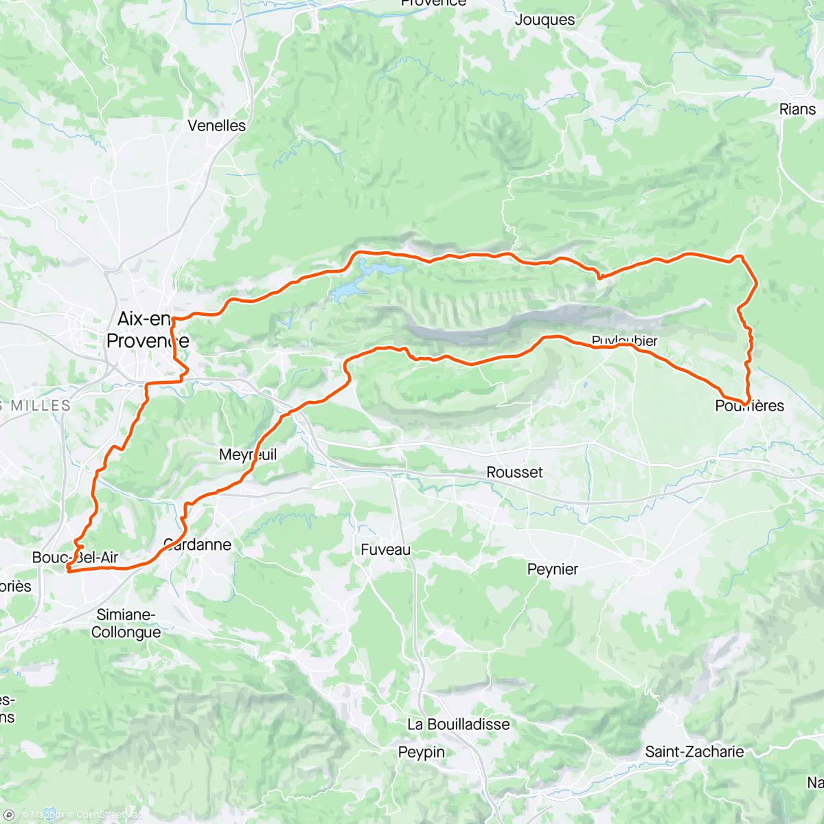 Map of the activity, Morning Ride Aix Sainte Victoire ☀️
