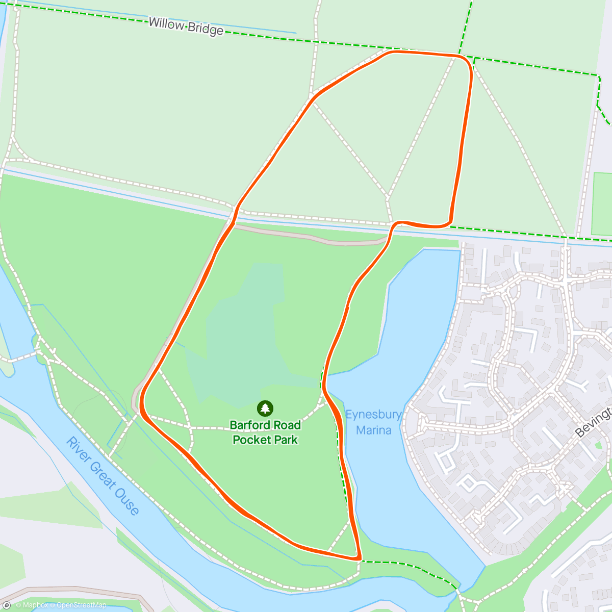Map of the activity, Pocket parkrun