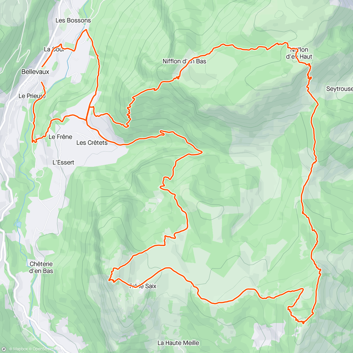 Mapa da atividade, Trail du brevon