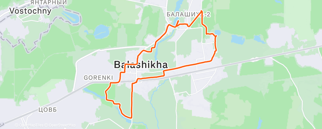 Map of the activity, Утренний забег