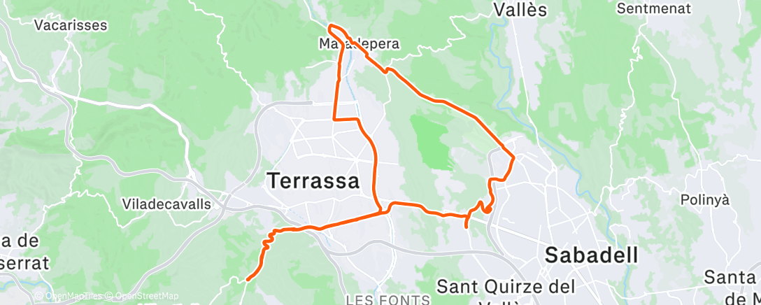 Map of the activity, Bicicleta por la mañana