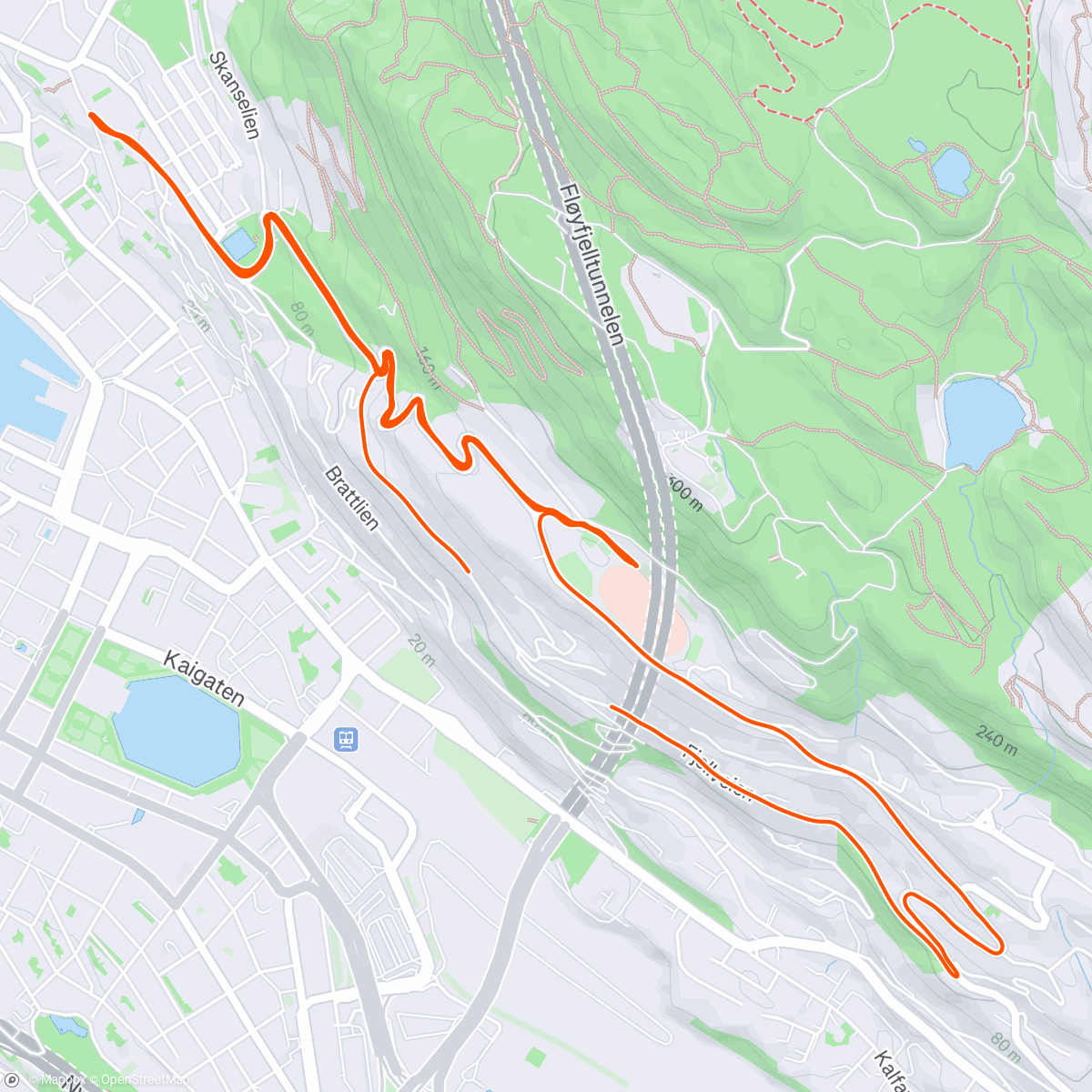 Map of the activity, Hills