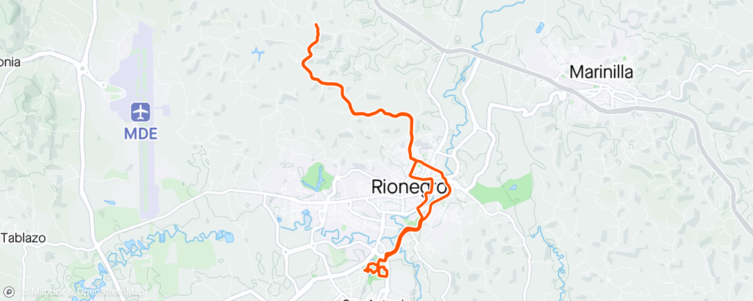 Map of the activity, Vuelta por rionegro