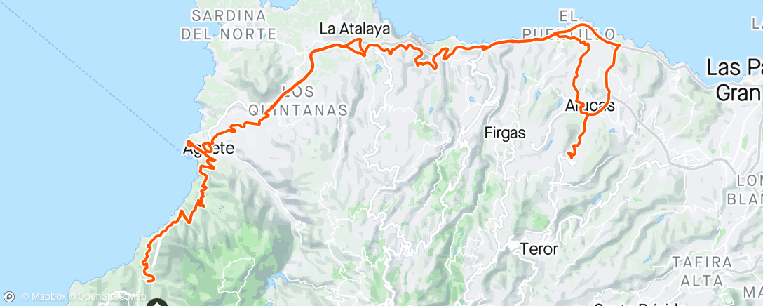 活动地图，Arucas -Agaete-El Risco