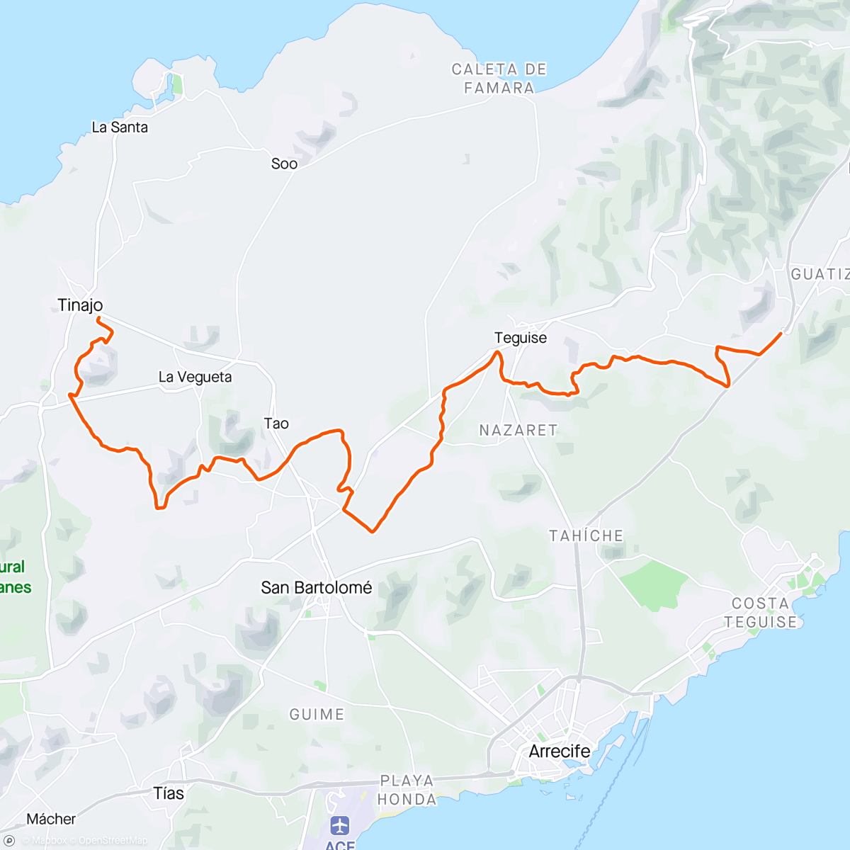 Map of the activity, 3h 63kms
