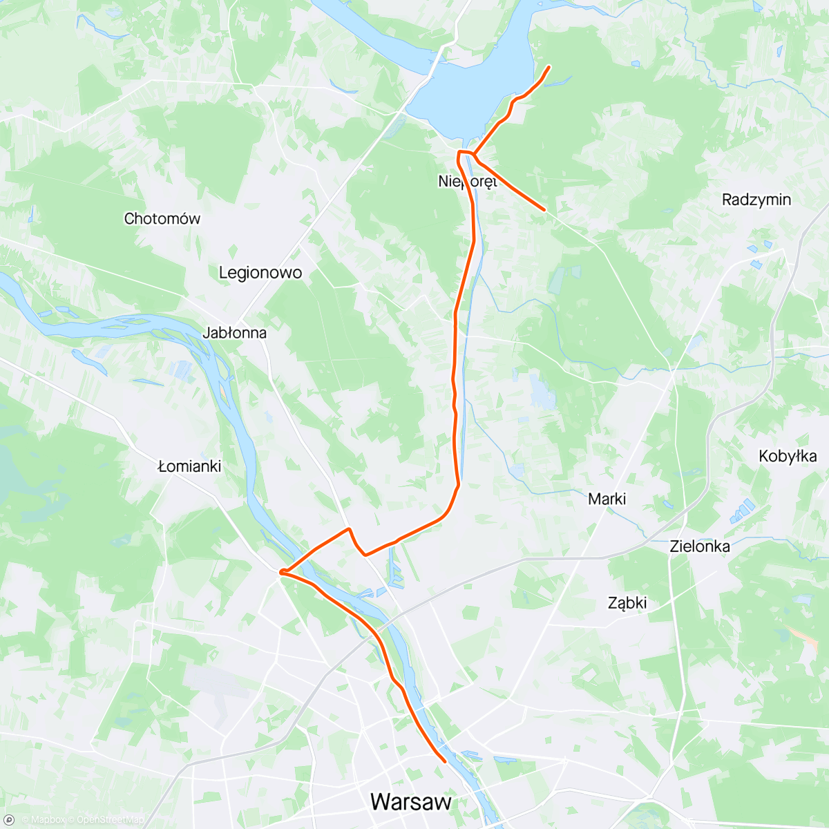 Mapa da atividade, ROUVY - Warsaw Olympic Triathlon