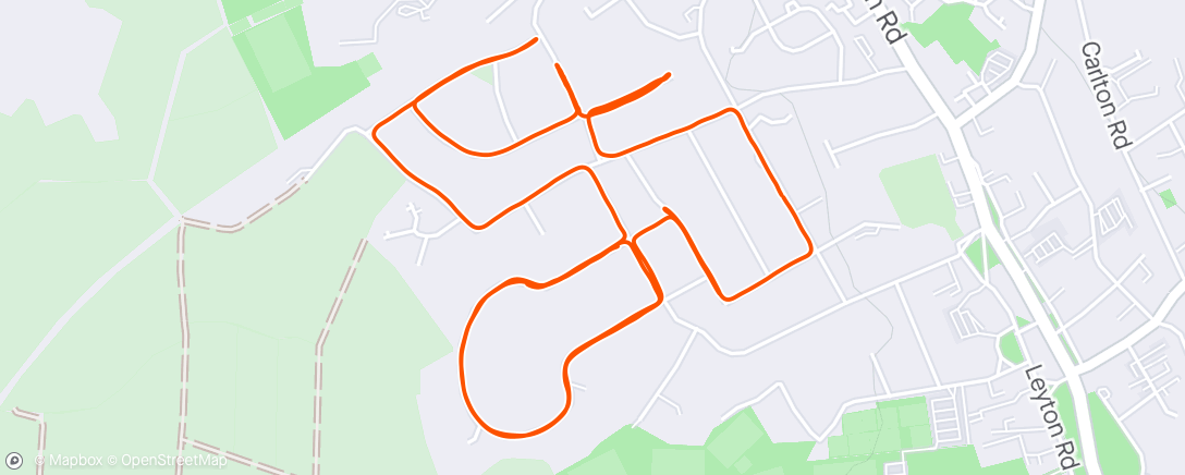 Map of the activity, Form (6 x hill reps, then strides) No HRM