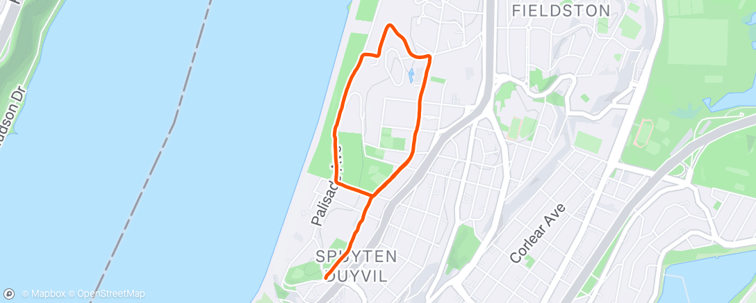 Map of the activity, Evening Run